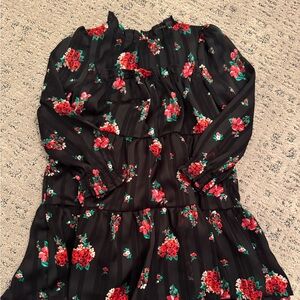 Cat & Jack Black Dress with Floral Design